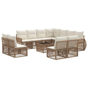 Set Divano da Giardino 12 pcs Beige e Bianco Crema polyrattan 3435456