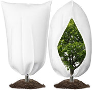 Set di protezione invernale per piante, insieme di 2 coperture per piante 80x120cm, grande contenitore per protezione invernale per piante, coperture per piante invernali riutilizzabili con cerniera, permeabili, resistenti alle scalfitture, bianche.