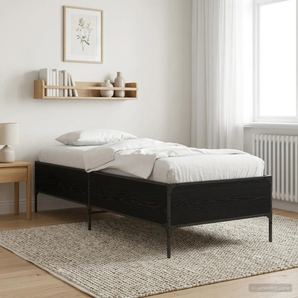Struttura del letto Rovere Nero 80 x 200 cm 8009123