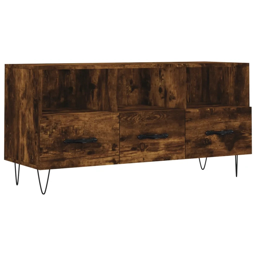 Mobile Porta TV-Mobile per TV-Credenza TV Rovere Fumo 102x36x50 cm in Legno Multistrato 128727