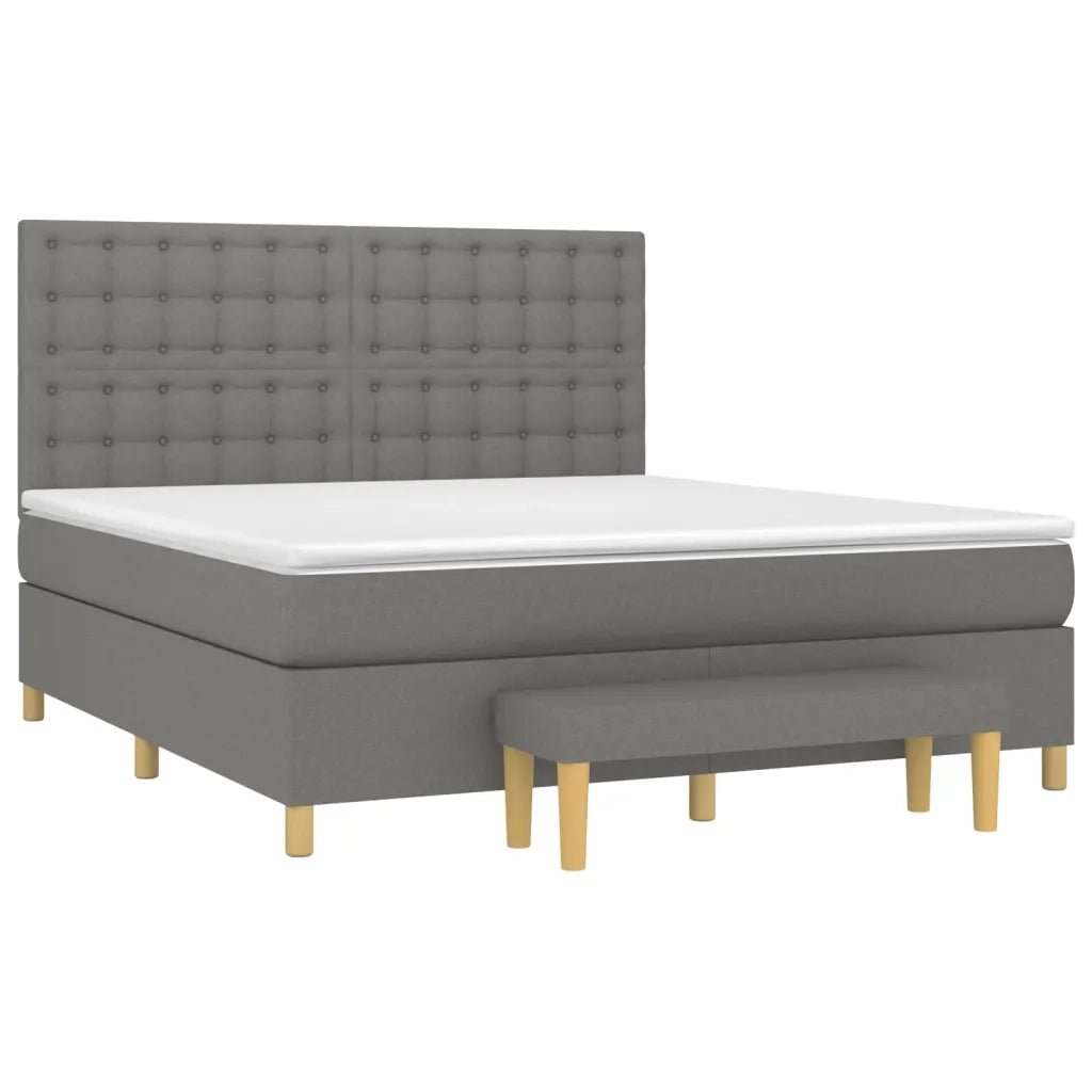 Giroletto a Molle con Materasso Grigio Scuro 160x200 cm Tessuto cod mxl 63453