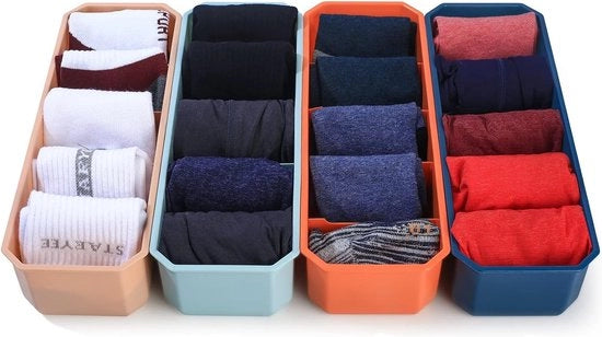 Organizzatore per la camera da letto, cassa pieghevole, organizzatore per la biancheria, scatola per abbigliamento, sciarpe, reggisen, calze, cravatte, grigio chiaro