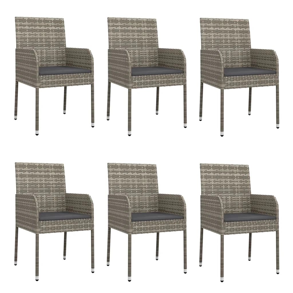 Set da pranzo da giardino in rattan grigio da 7 pezzi e cuscini 02_0014897