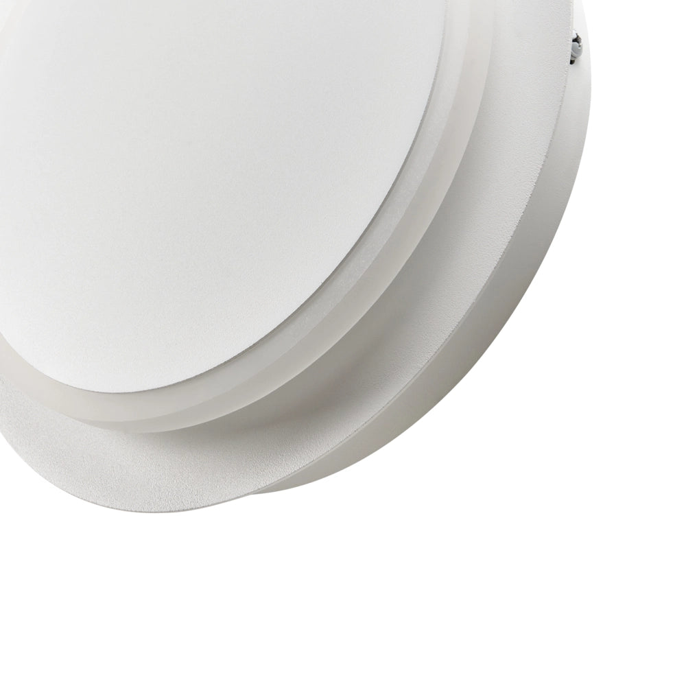 Set di 2 lampade da parete LED Bianco Metallo Acrilico Paralume Rotondo Verniciato a Polvere Stile Scandinavo Opaco