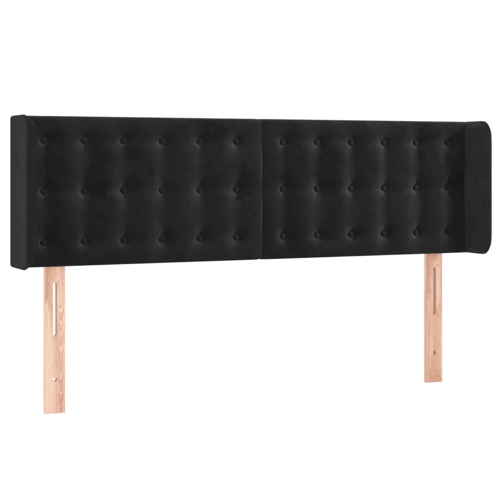 Testiera a LED-Testata con LED Nera 147x16x78/88 cm in Velluto 639827