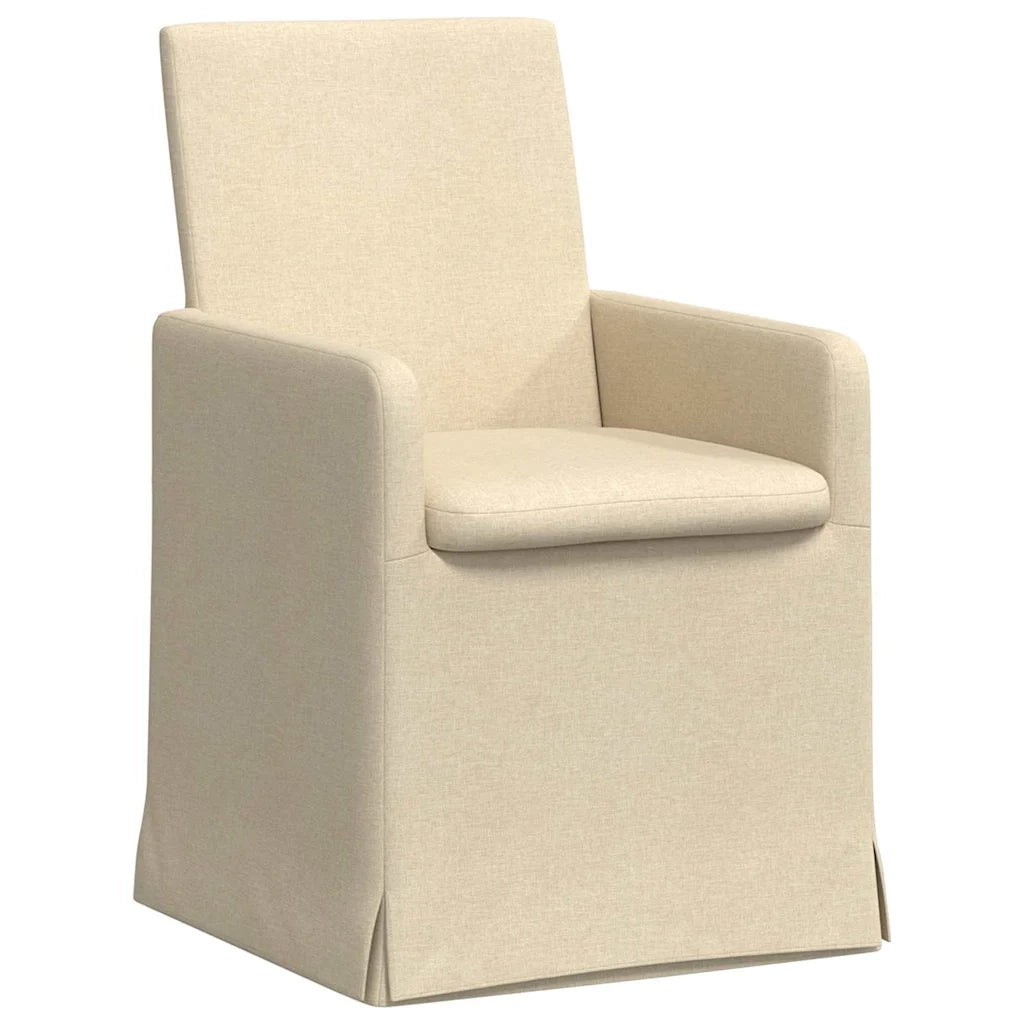 Sedie da pranzo 2 pcs Crema 57 x 67 x 95 cm Tessuto