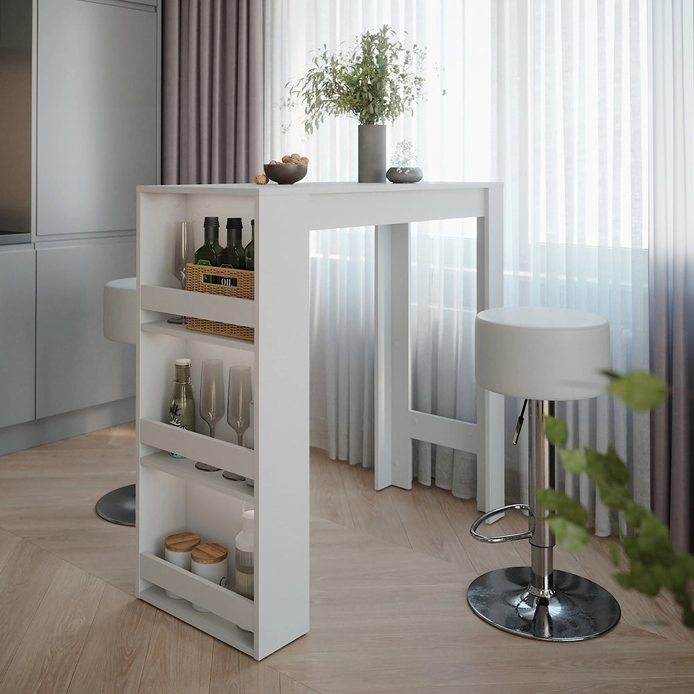 Vicco tavolo bar con sgabelli Bianco 45 x 110 cm con 2 sgabelli da bar