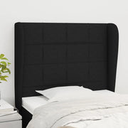 Testiera ad Orecchio Nera 83x23x118/128 cm in Tessuto 3117932