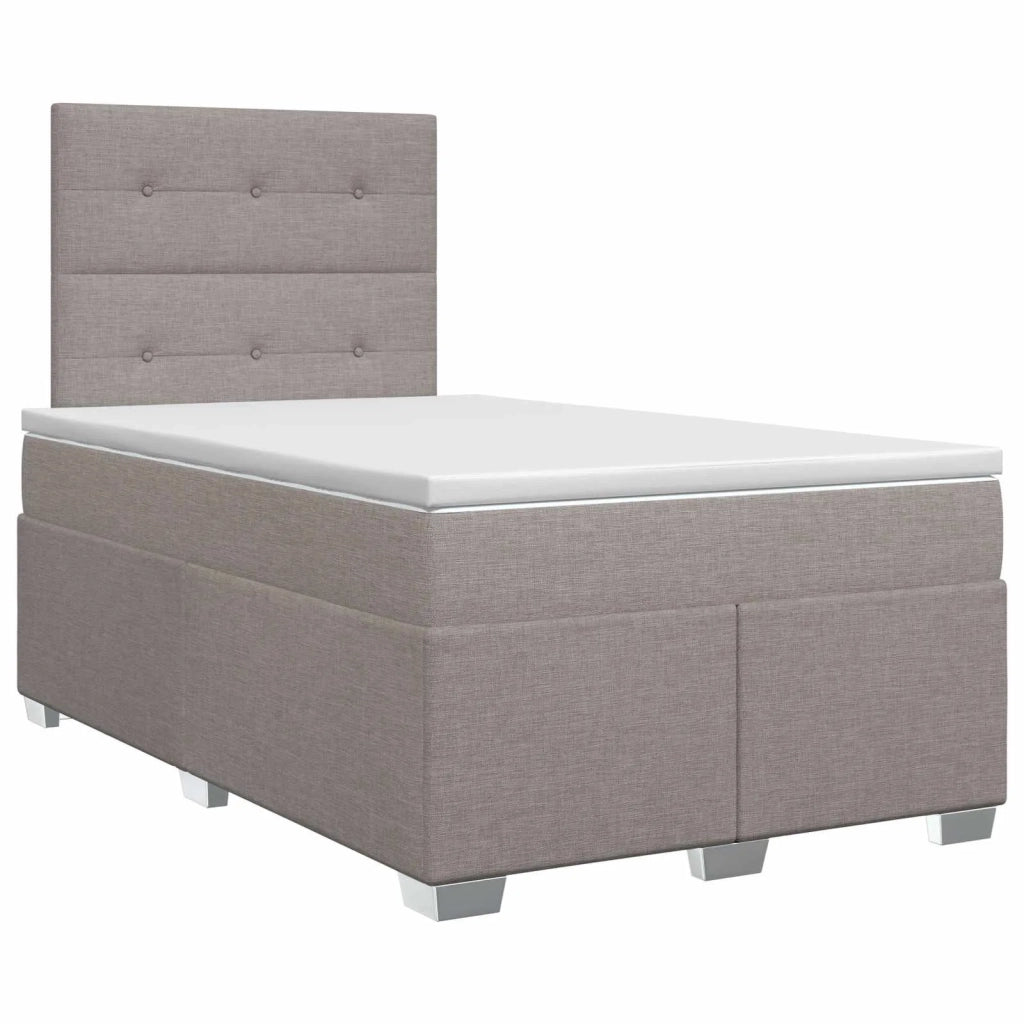 Letto box spring con materasso Tortora 120 x 190 cm Tessuto 3453364