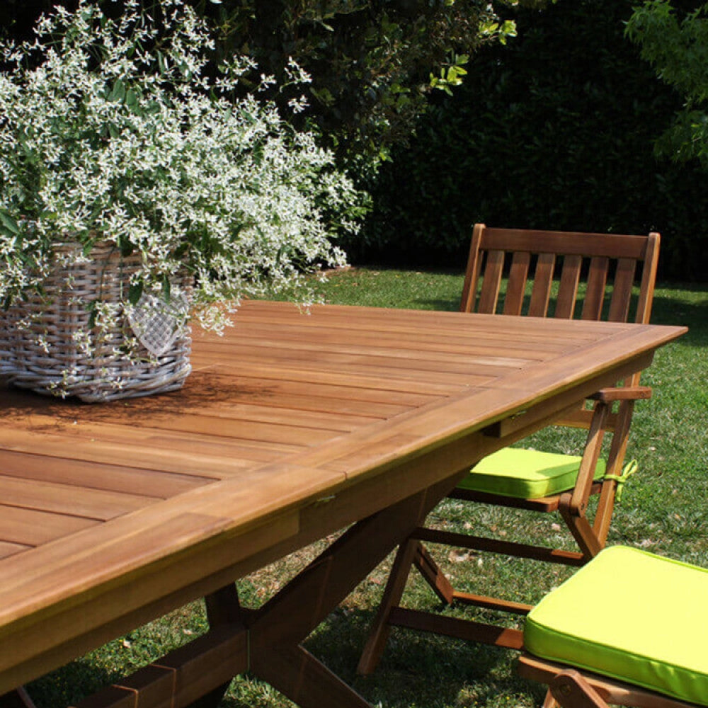 Tavolo Bali 180/240x90x75 h cm in Legno di Acacia Marrone