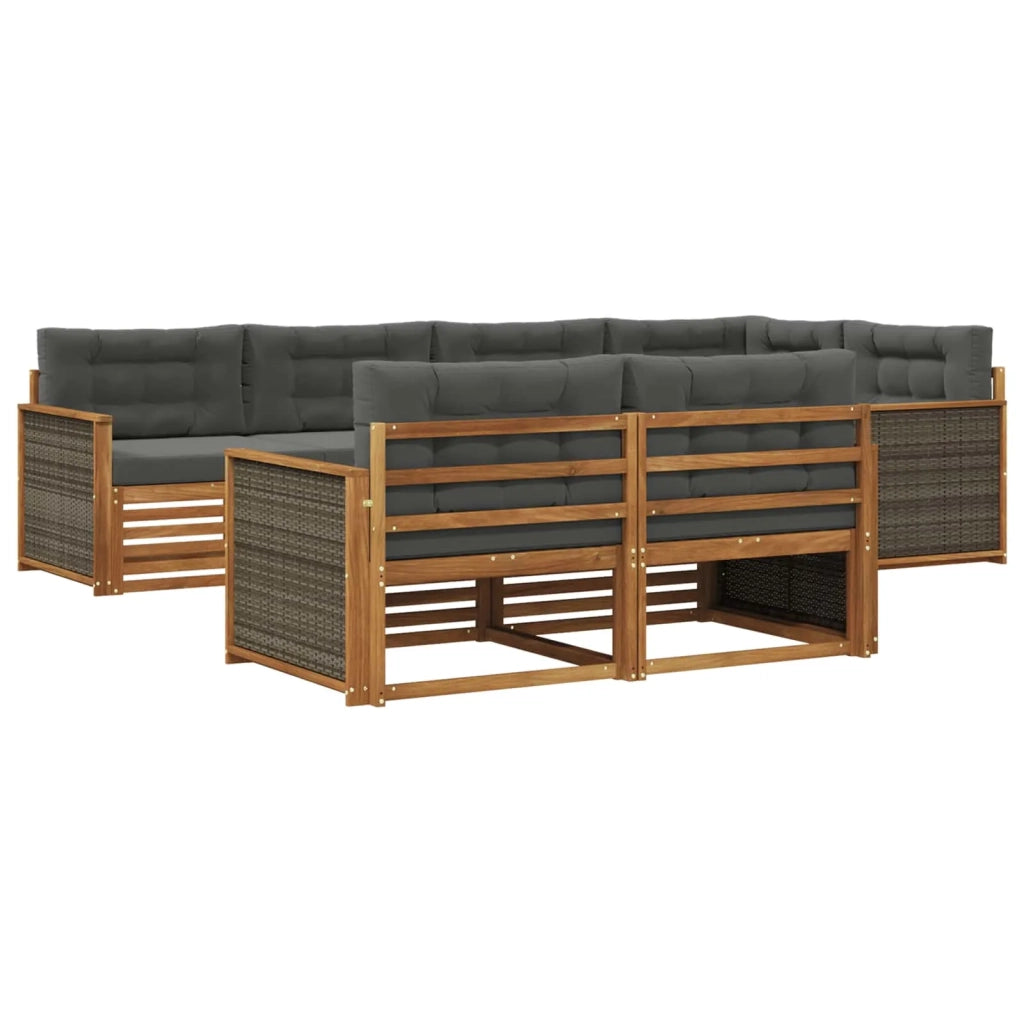 Set di divani da esterno 7 pz Naturale e Antracite 3383470