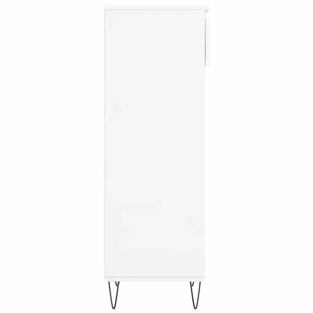 Scarpiera Bianco Lucido 40x36x105 cm in Legno Multistrato 831462
