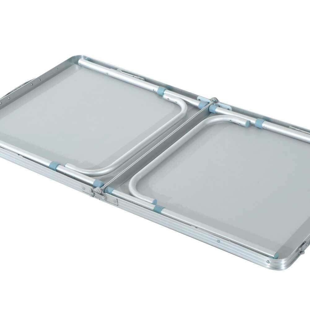 Tavolo Tavolino Pieghevole da Campeggio Picnic 120x60cm con 4 Sgabelli Alluminio