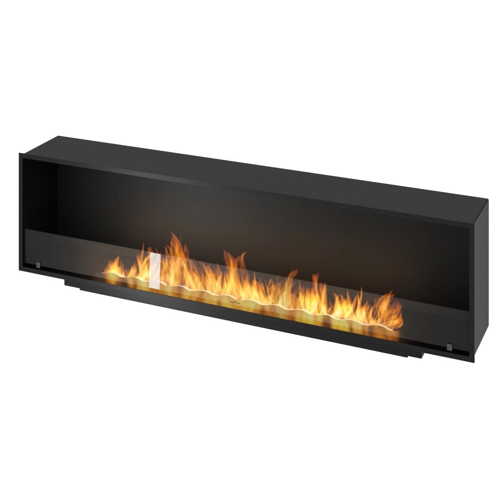 Caminetto a Bioetanolo Inside Black 2000 da Incasso - Nero Opaco, con Vetro, Bruciatore 6L, Design Moderno