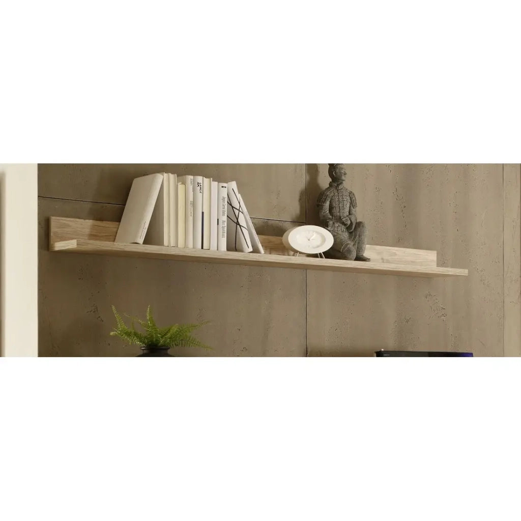 Mensola da parete SHOW – 157 cm – Colore rovere chiaro – MDF e pannelli di particelle – Design moderno