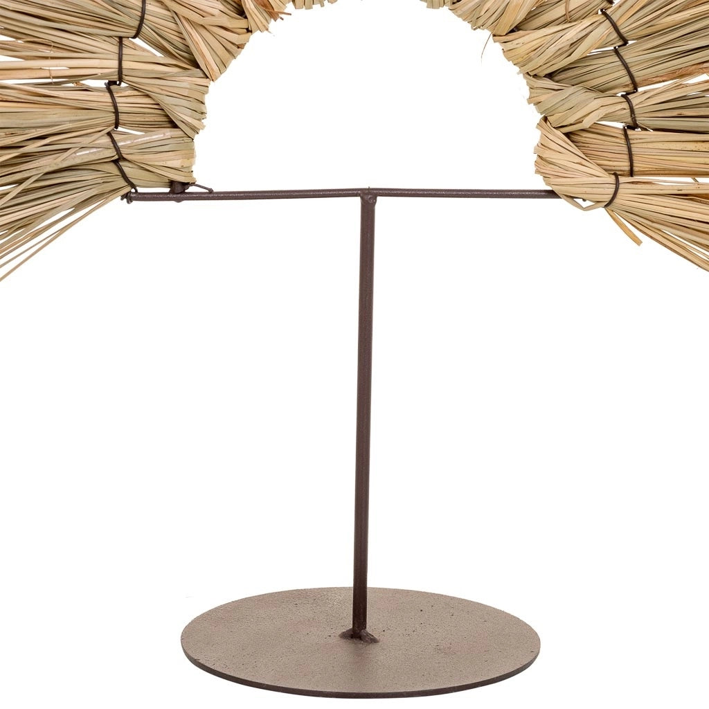 Figura decorativa in fibra naturale marrone 40x02x34,5h