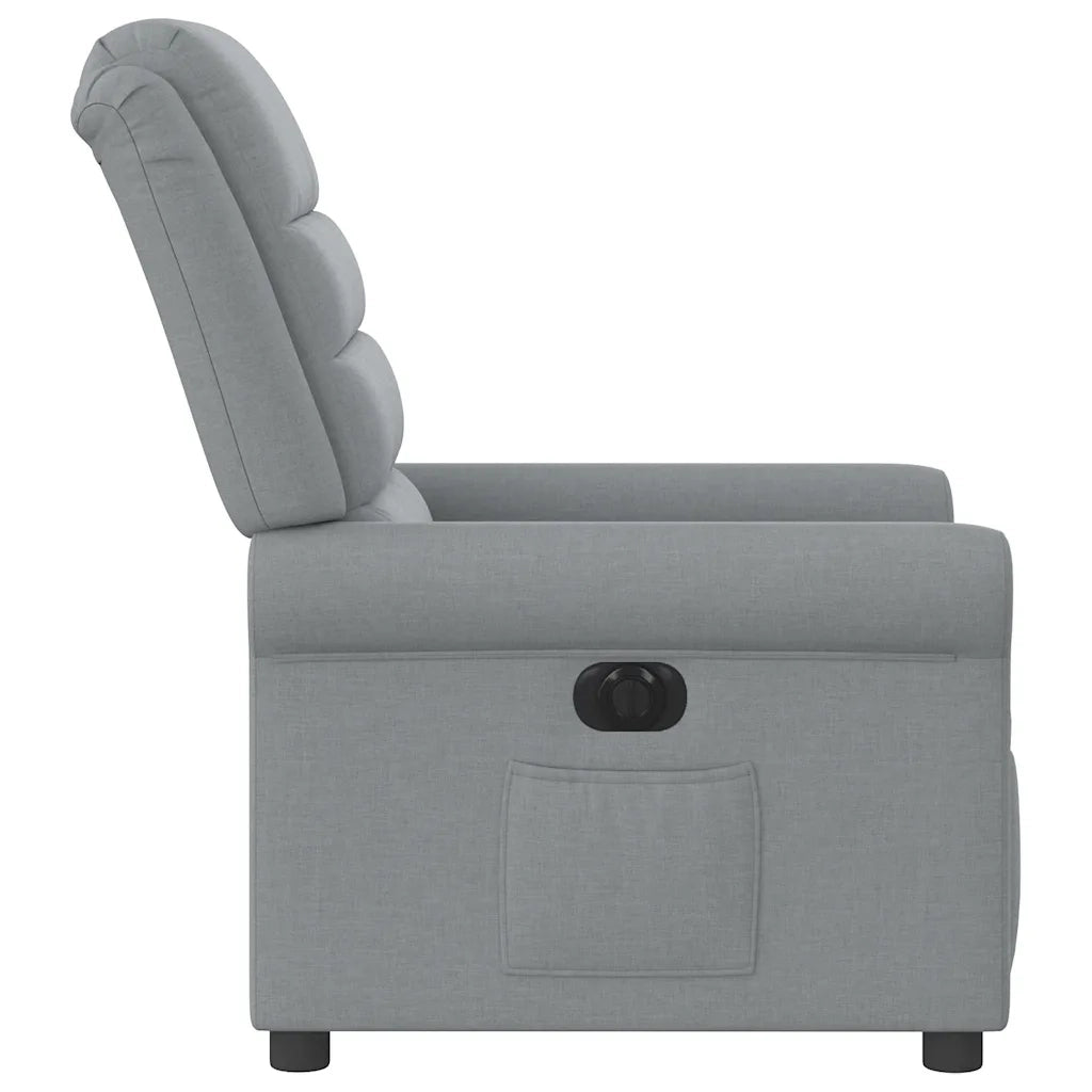 Poltrona Elettrica Reclinabile-Divano Sedia Grigio Chiaro in Tessuto 766230