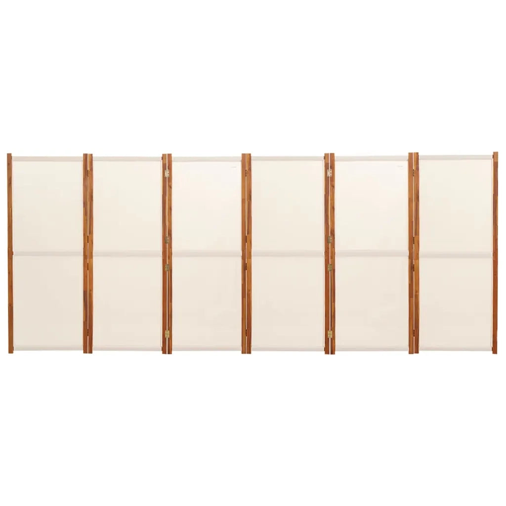 Divisorio a 6 Pannelli Bianco Crema 420x180 cm 319186