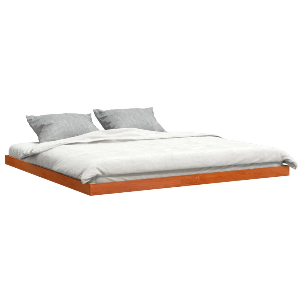 Giroletto-Struttura Letto Marrone Cera 200x200 cm in Legno Massello di Pino
