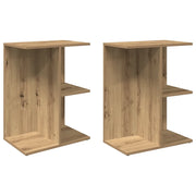 Set di 2 Comodini | Armadio da Notte | Mobiletto da notte Rovere Artigianale 46,5x29x61cm Legno Multistrato