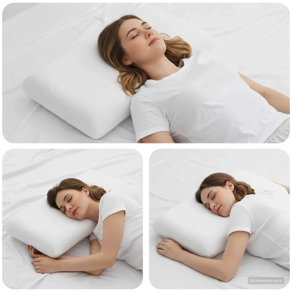 Cuscino da Letto Bianco 74 x 39 x 13 cm Schiuma Memory in Gel CFW1131601