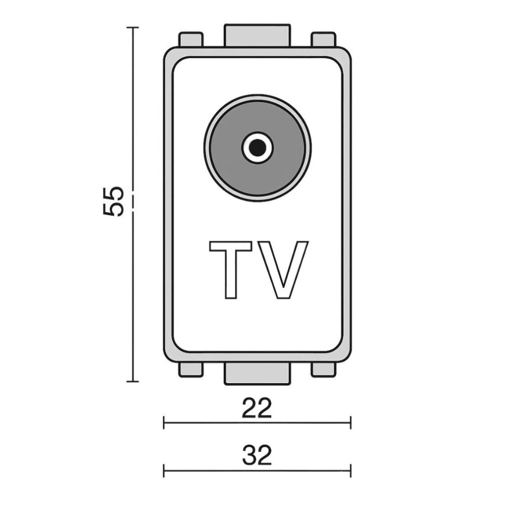 Presa tv passante marlanvil 7058 serie venus per impianti domotici