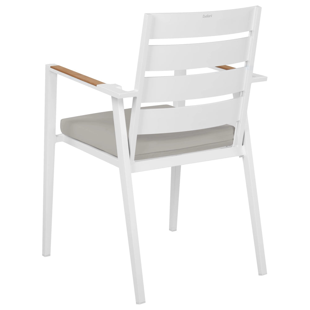 Set da pranzo da giardino a 4 posti con tavolo in alluminio e piano grigio con sedie con cuscini giardino terrazzo elegante