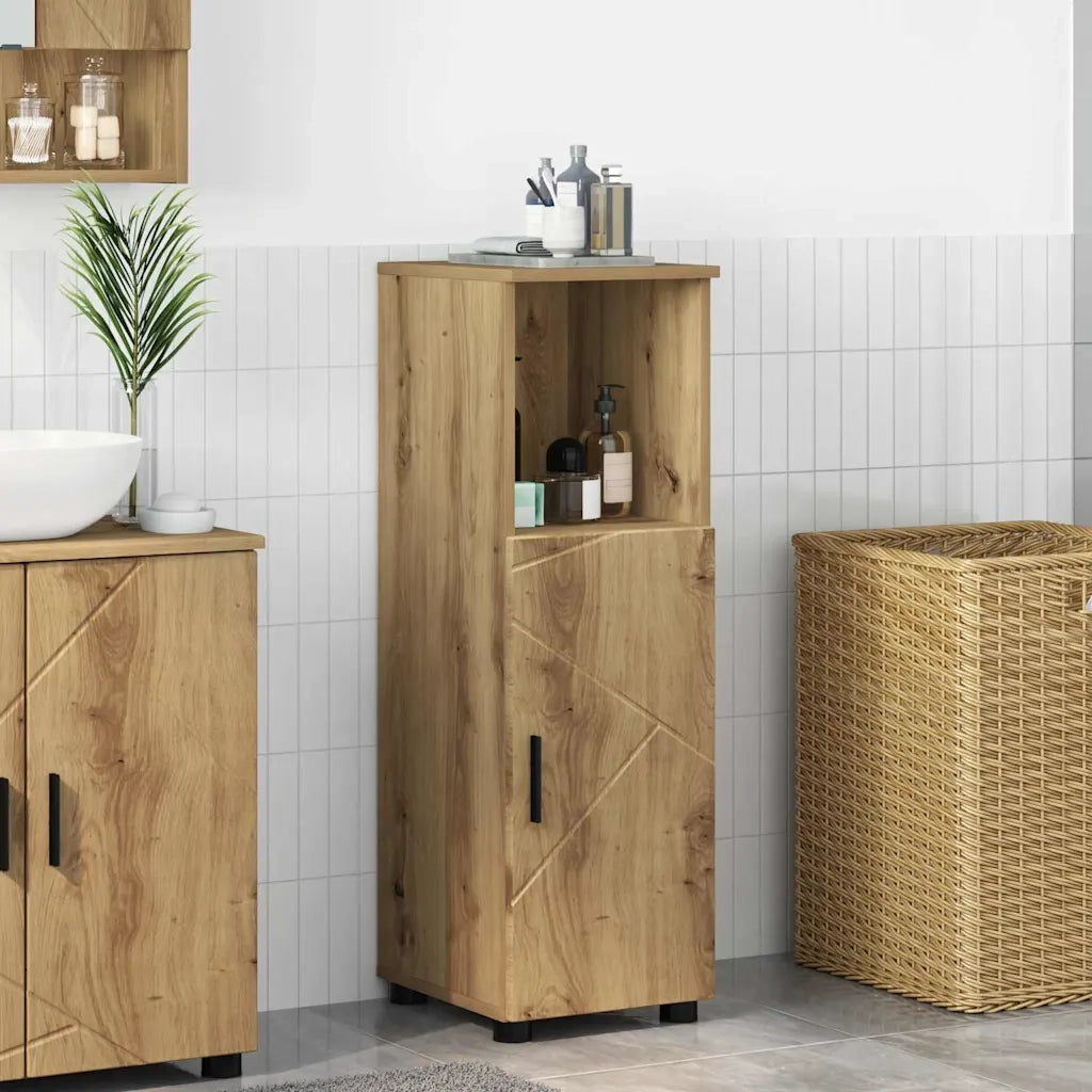 Mobile da Bagno con porta Rovere artigianale 30 x 35 x 95 cm