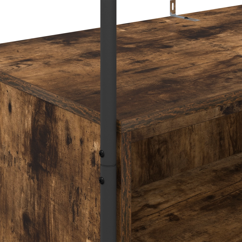 Appendiabiti con Ripiani Rovere Affumicato 100x44x160 cm