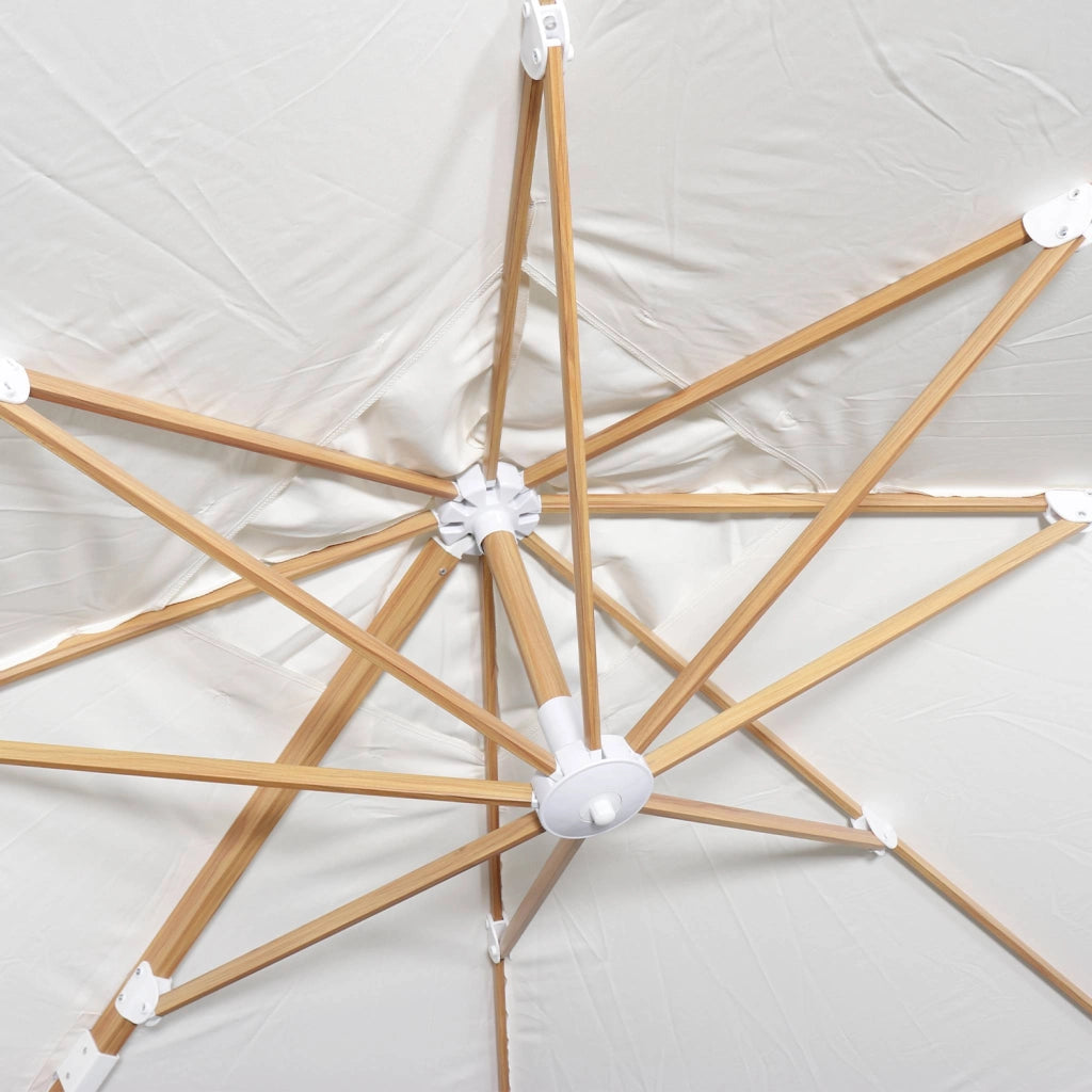 Ombrellone quadrato eccentrico, 3x3m, ecrù