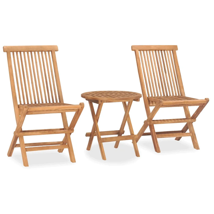 Set da Pranzo da Giardino Pieghevole 3 pz in Massello di Teak cod mxl 43478