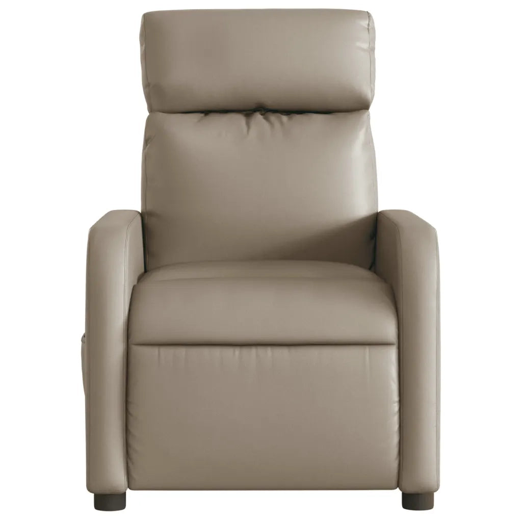 Poltrona | Sedia Relax Reclinabile Elettrica Cappuccino in Similpelle