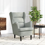 Poltrona Grigio Chiaro Velluto 324059