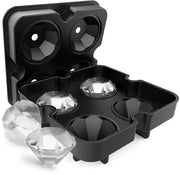 Forma di cubetto di ghiaccio a forma di diamante con coperchio (4 pezzi) - Forma per ghiaccio - Forme per ghiaccio in silicone - cubetti di ghiaccio - per Whisky, Gin e cocktail - Regalo - regalo per uomo di compleanno