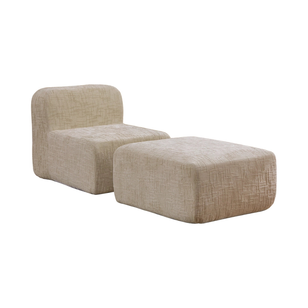 Poltrona reclinabile, poltrona modulare, tessuto chenille, schiuma ad alta elasticit¨¤ 30D, cachi