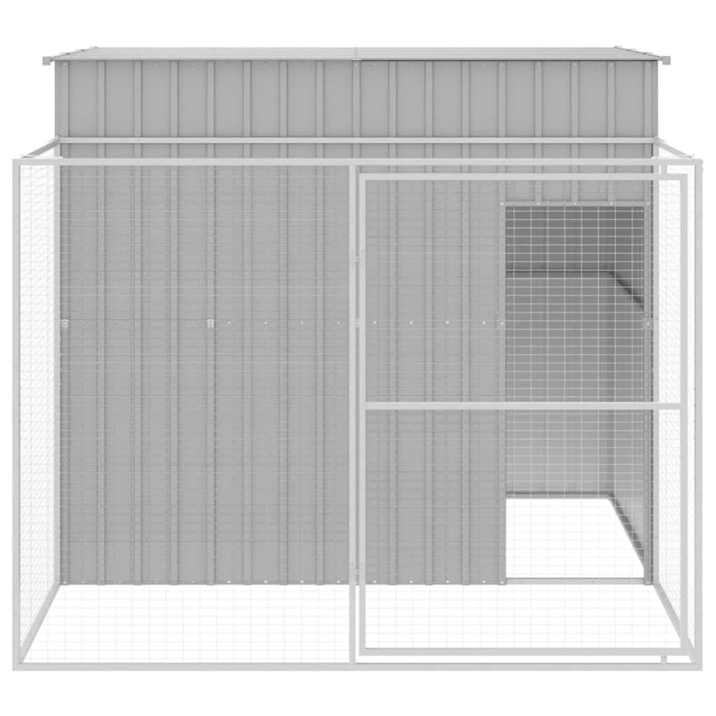Cuccia per cani con recinto chiaro 214 x 253 x 181 cm grigio 02_0043506