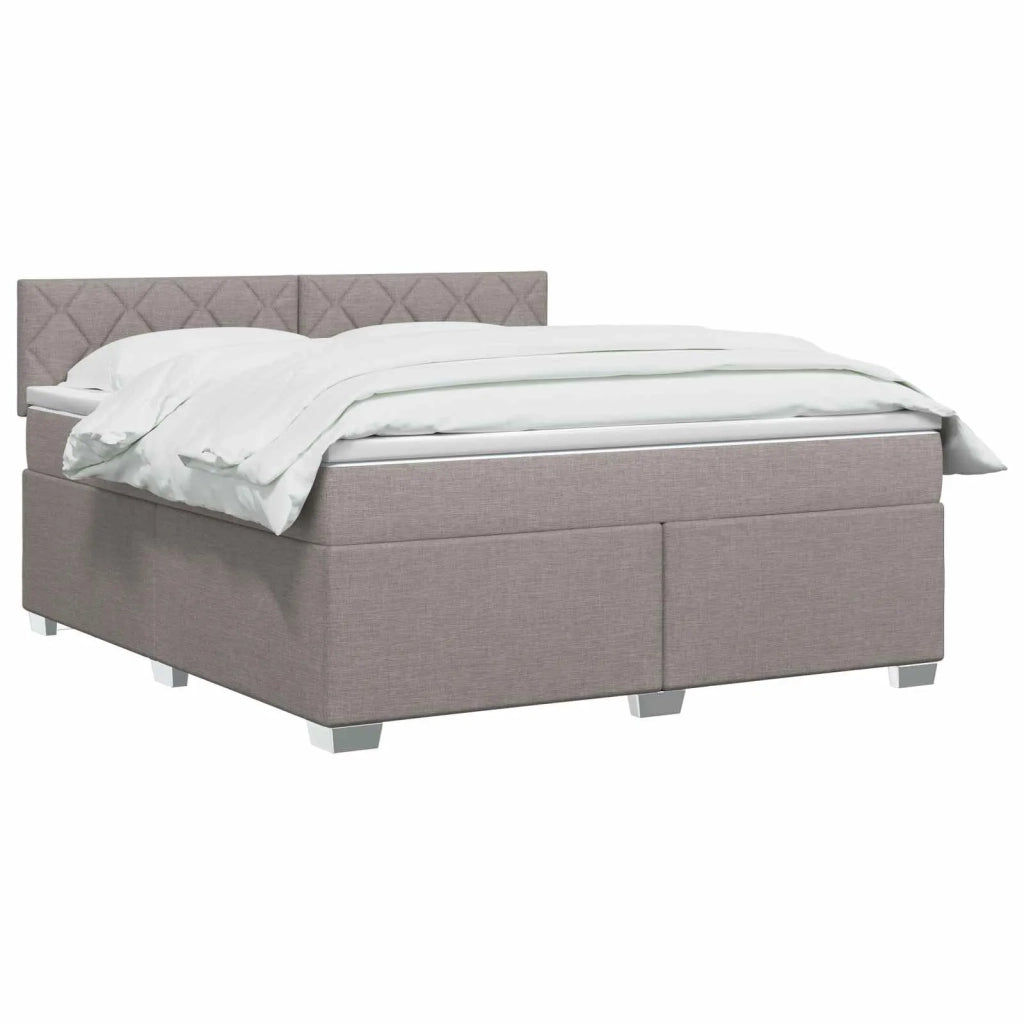Letto box spring con materasso Tortora 180 x 200 cm Tessuto 3450548