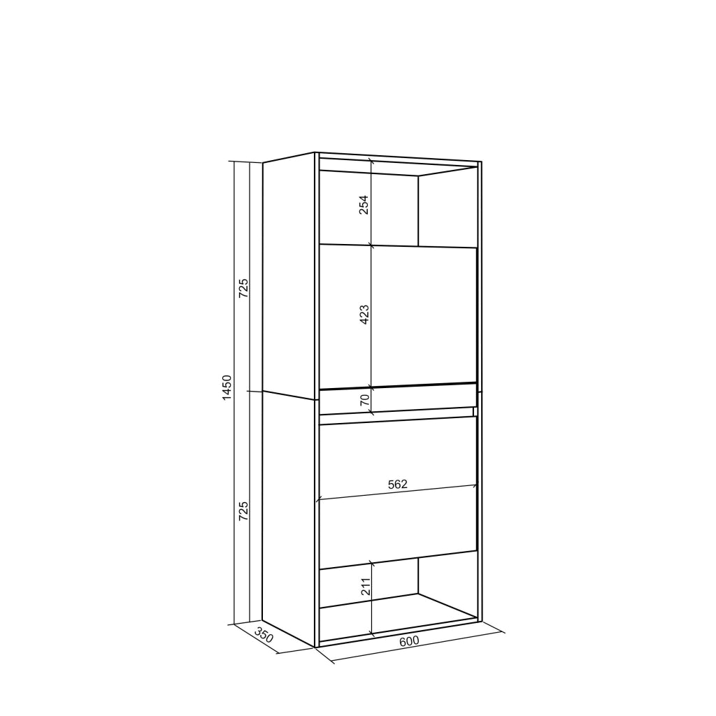 Scarpiera, 60x35x145cm, Camera da letto, Armadio, colore Rovere RF3534
