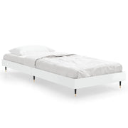 Letto singolo | Letto per adulti | Giroletto Bianco Lucido 75x190 cm in Legno Multistrato
