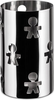 Supporto per grissini con decorazione a intrecci, acciaio inox, lucidato, argento, 9 x 9 x 15 cm