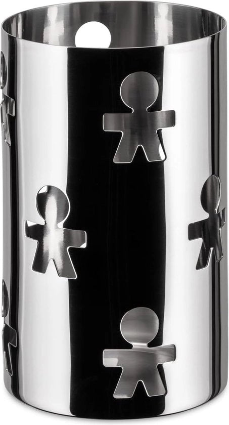Supporto per grissini con decorazione a intrecci, acciaio inox, lucidato, argento, 9 x 9 x 15 cm