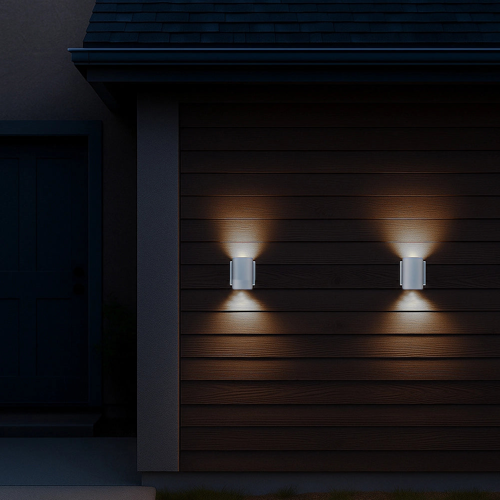Set 2 Applique da Muro 2 Led Lampada a Parete Bianca Luce Bianco Freddo 4x6.5x4cm