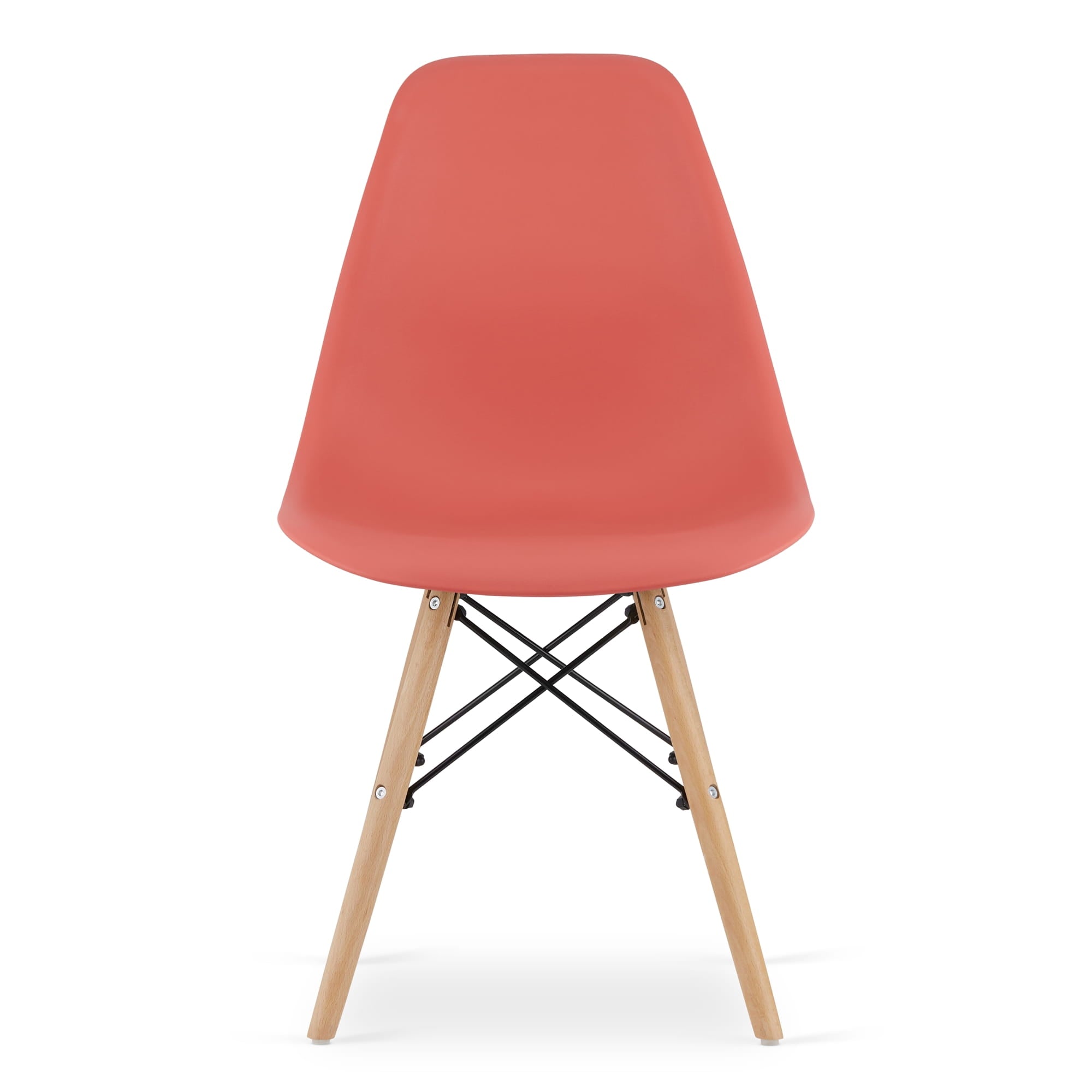 Sedia Valora OSAKA dal design ergonomico, gambe naturali color vermiglio x4