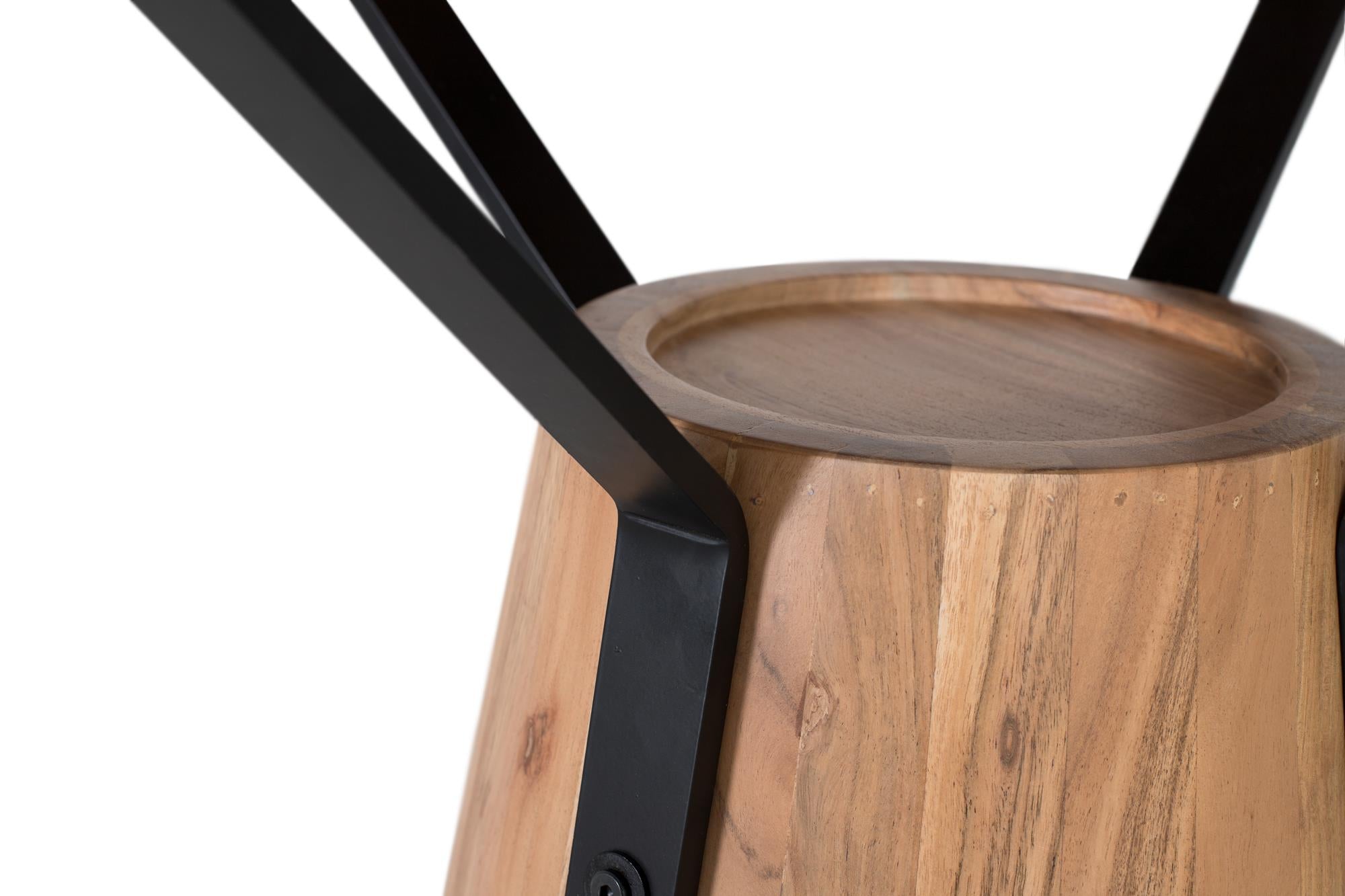 Tavolo da pranzo rotondo in legno di mango e metallo diametro 116 cm