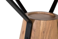 Tavolo da pranzo rotondo in legno di mango e metallo diametro 116 cm