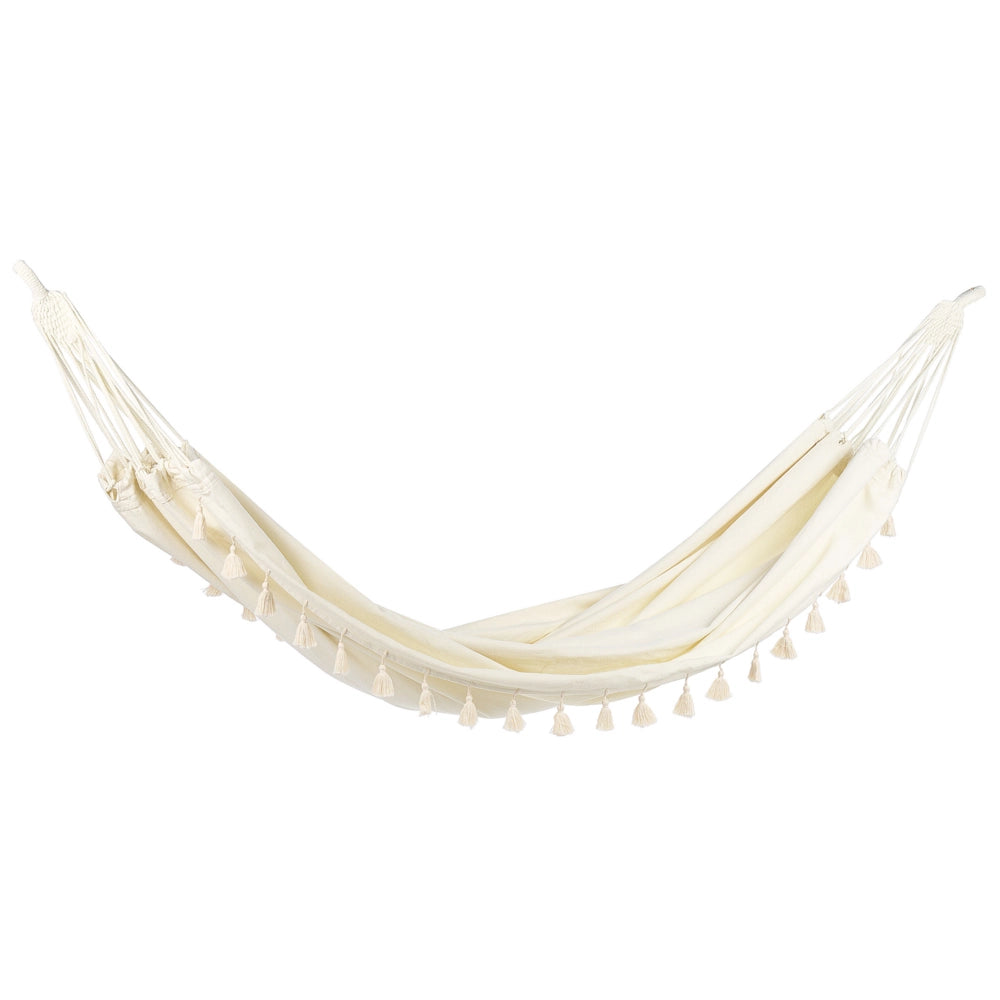 Amaca da giardino Beige in cotone e poliestere Seduta dell'altalena per interni all'aperto in stile Boho