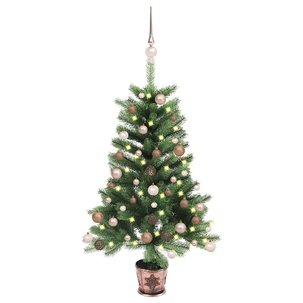 Albero di Natale Artificiale con LED e Set Palline 65 cm Verde cod mxl 9215