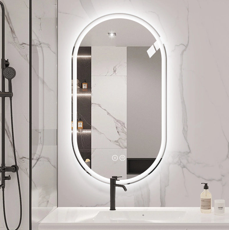 Specchio da bagno LED 60x90 cm argento con antidefog e dimmer a parete