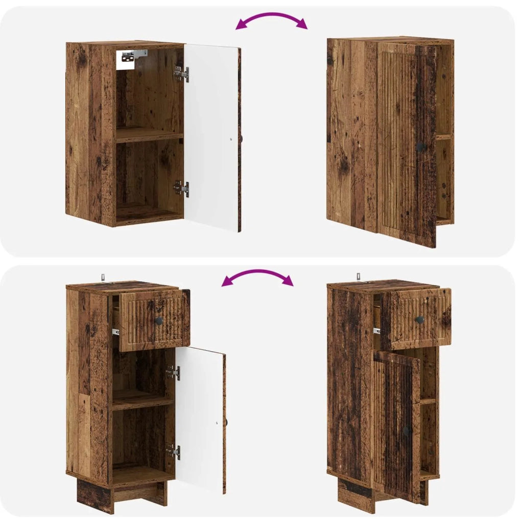 Set di armadietti da bagno in 3 pezzi EDE Legno antico 3417745