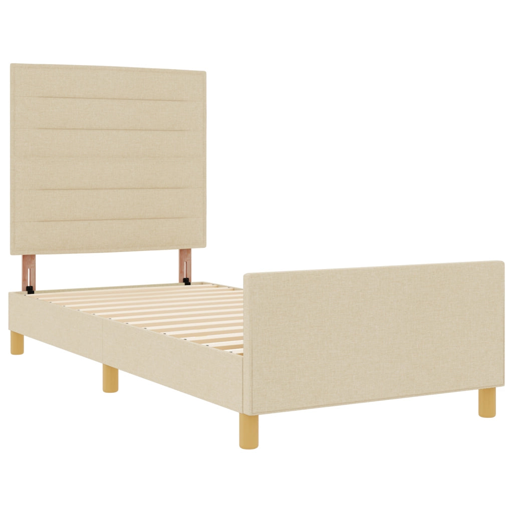 Struttura del letto crema  100x200 cm in tessuto